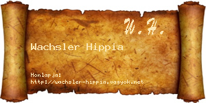 Wachsler Hippia névjegykártya